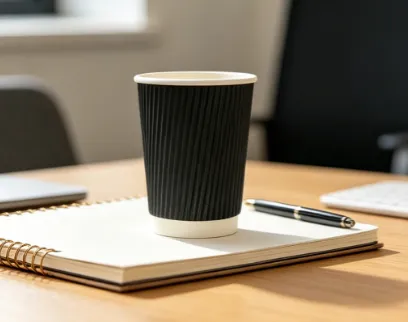 8oz 12oz 16oz Disposable Coffee Ripple Wall Paper Cup for Takeaway and Catering photo-2