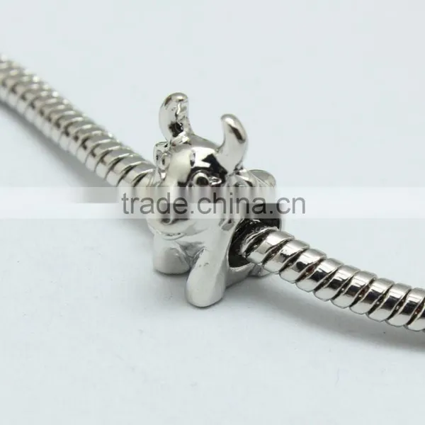 Wholesale 2015 New Style Cattle Shape DIY Anti-silver Creative Bracelets Accessories Metal Zinc Alloy Beads With Holes photo-2