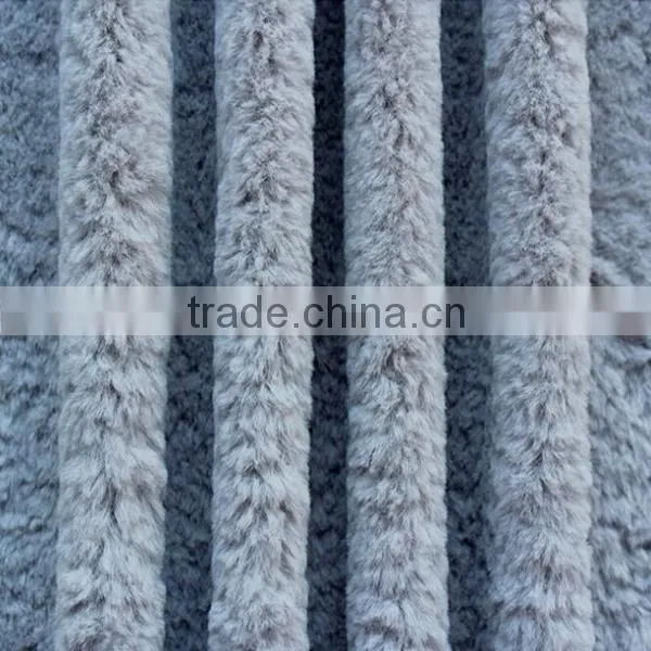 100%polyester Fake Rabbit Fur Fabric Ladies Winter Coats Fabric Grey Fabric photo-2
