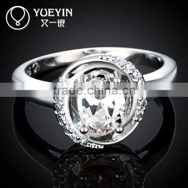 Wholesale Factory Price Elegant Metal Copper Zircon Ring Wedding Jewelry photo-5