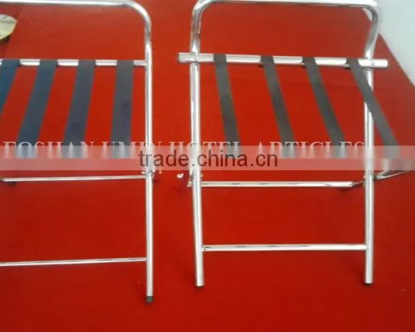 Hotel Chrome Luggage Rack With Back photo-3