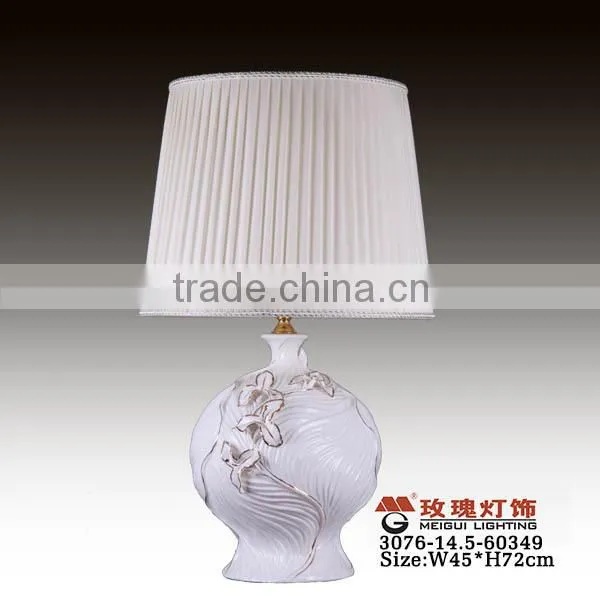 Pottery and Fabric White Table Lamp photo-6