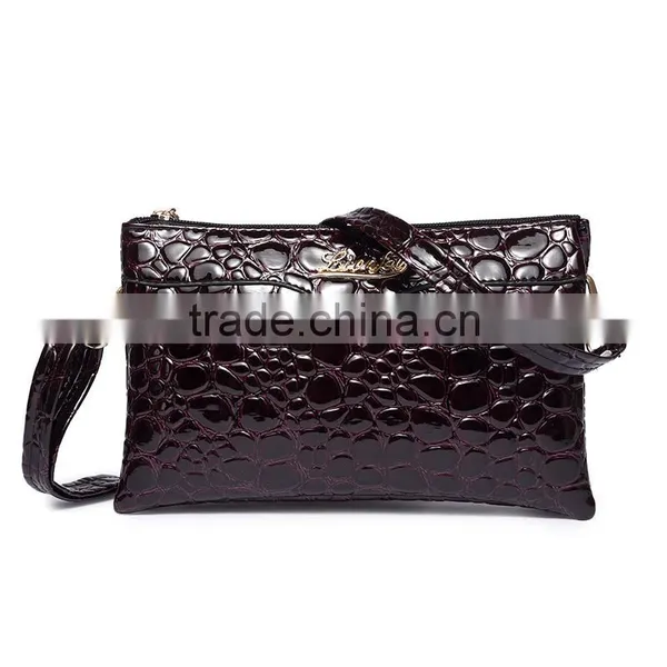 Fashionable Ladies Crocodile Skin pu Evening Bagwith Two Straps photo-3