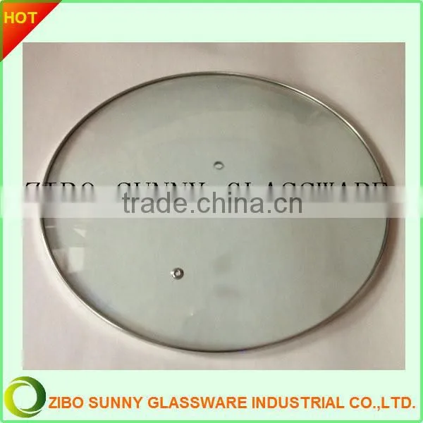 C Type Round Glass Lid With Stainless Steel Rim