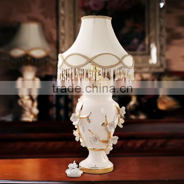 Fancy Flower Diamond Hand Painted Ceramic Table Lamp for Wedding Deco photo-5