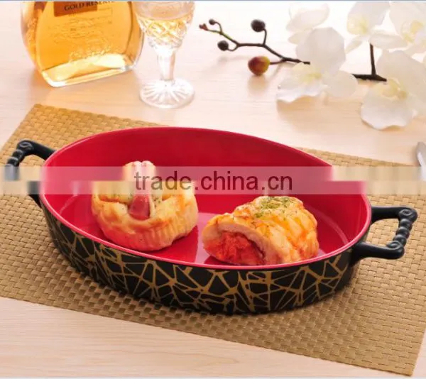 Household Oval Ceramic Baking Pan With Decal photo-2