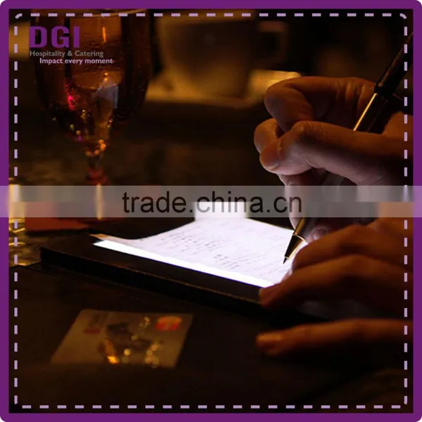 Electronics Led Bill Holder Led Check Presenter Leather Led Light Bar Display Hotel Bill Presenter
