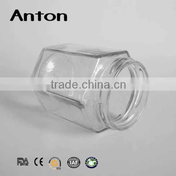 180ml Hexagonal Glass Jar for Food Candy Cookie Container photo-3