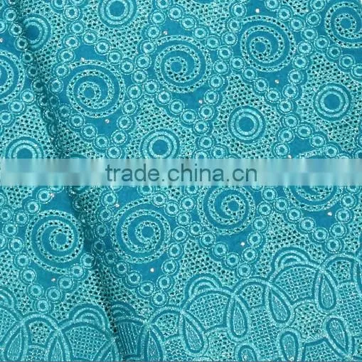Plain African Lace Embroidery Fabric Cotton /polyester Guipure Lace Fabric for Wedding Dress photo-3