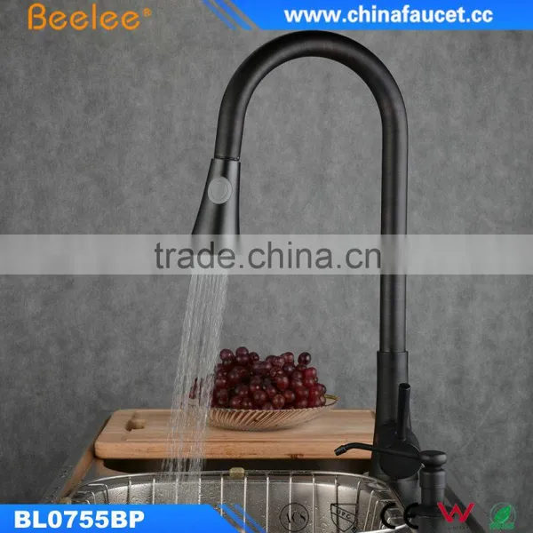 China Kitchen Faucet ORB Pull Out Black Faucet Hot Water Mixer photo-5