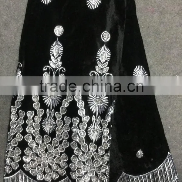 Fashion Pink Sequins Women Raw Silk Velvet Burnout Silk Velvet Fabric photo-2