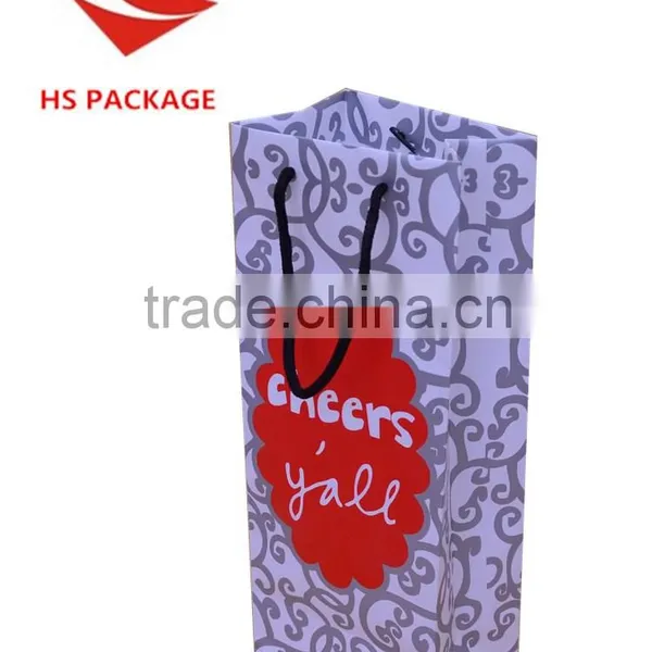 Rope Handle Colorful Printing Wine Paper Bag With Laminated photo-5