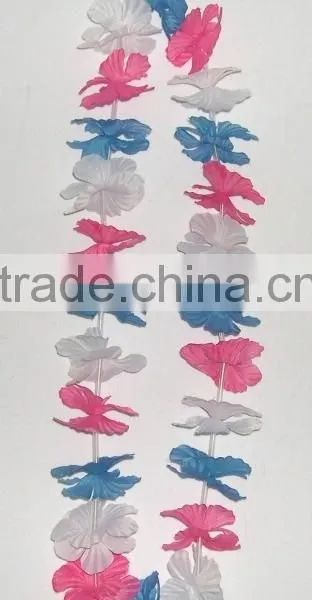 Three Color Flower Lei for Mardi Gras Flower Lei Party Accessories