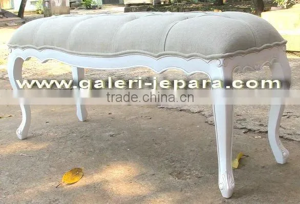 French Antique Stool Indonesian Furniture - Upholstery Stool Classic Furniture