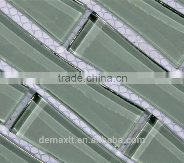 Green Color Bamboo Design Crystal Glass Mosaic for Swimming Pools photo-4