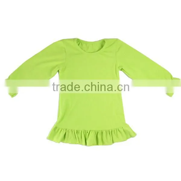 Wholesale 2016 Hot Sale Baby Girl Pure Color Baby Shirt Top Cotton Ruffle Pure Color Baby Shirt photo-6