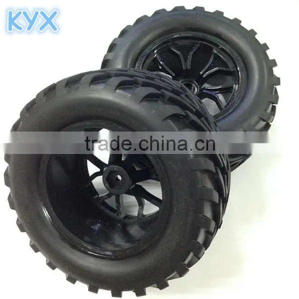 Car Tyres Toys Wheel Complete (2) Sets Size 130x65mm for Car 1/10 photo-2