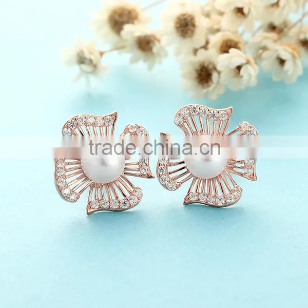 Pearl Jewelry Rose Gold Plated Earring for Women Daily Wear SEK004R photo-2