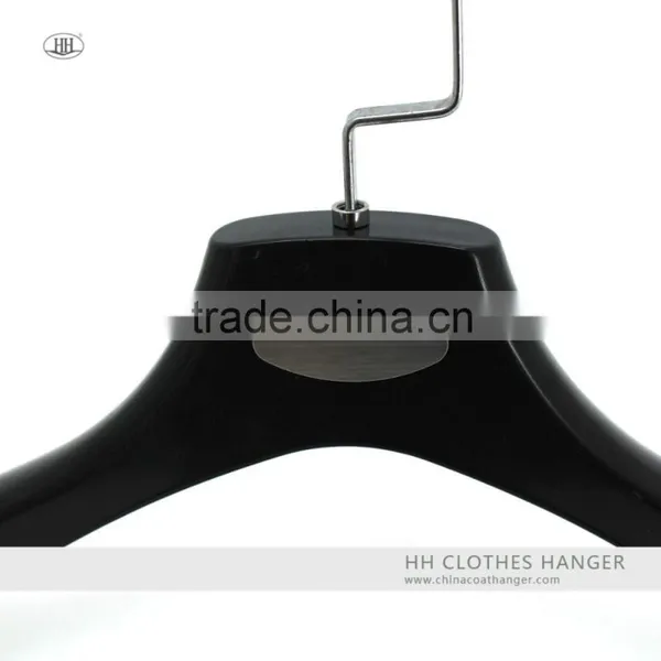 Whole Sale Black Plastic Clothes Hanger Coat Hanger With Logo photo-3