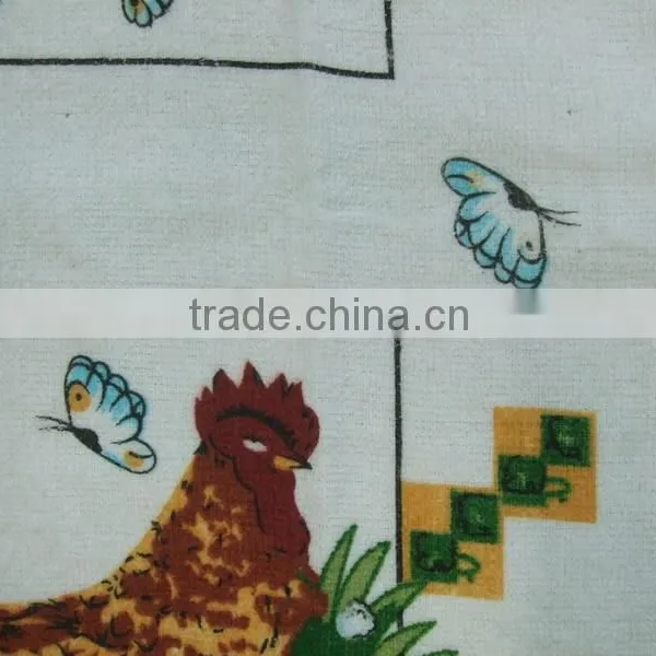 China Supplier Bulk Buy From China Rooster Design Printed Kitchen Cotton Velour Tea Towel photo-3