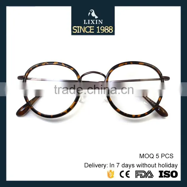 Vintage Round Lens Metal Eyeglasses Light TR90 Titanium Combination Prescription Frames Spectacle Optical Lens 2188 photo-5