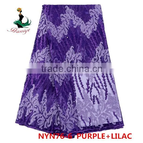 2016 Wholesale Embroidery Tulle Lace Fabric Nigerian French Net Lace for Wedding Dreeses /NYN76 photo-6