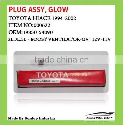 toyota hiace parts plug assy, glow #000622 plug assy, glow for hiace 1994-2002 19850-54090