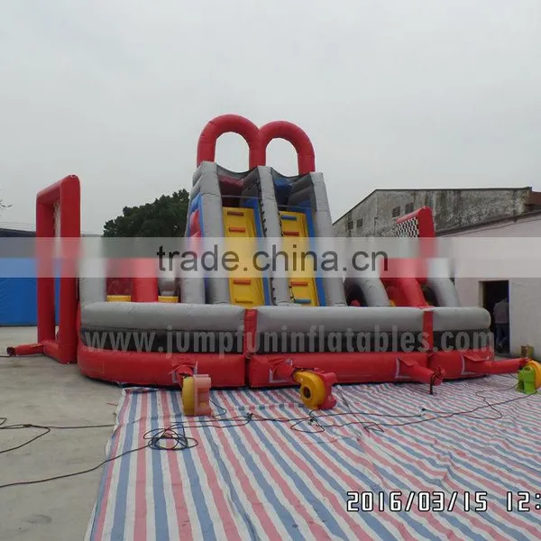 Inflatable Slide Cars 2016 Big Inflatable Fun City Inflatable Slide and Obstacle Course 2 Lane Sliders photo-3