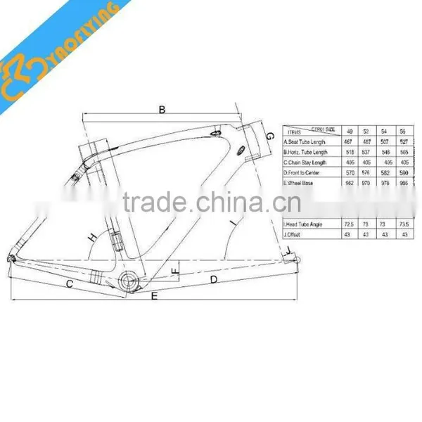 New Model Yellow Chinese Carbon Road Bike Frame,Beautiful Chinese Carbon Bike Frame For Racing photo-2