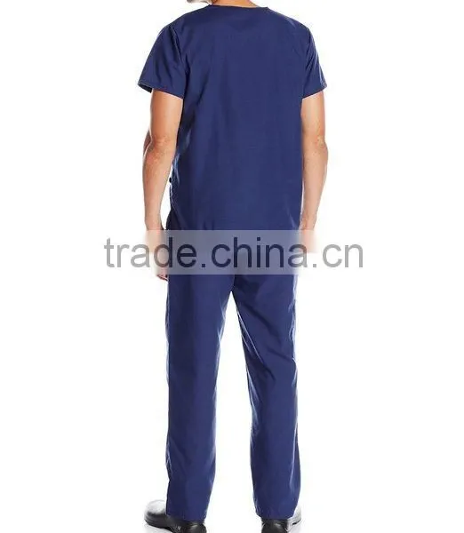 OEM Mens Unisex Medical Scrub Set V-neck 2 Pocket Top and Pant 2 Piece Set photo-2