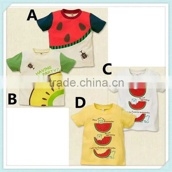 Summer Baby Watermelon Cartoon Short Sleeved T-shirt for Boys Girls