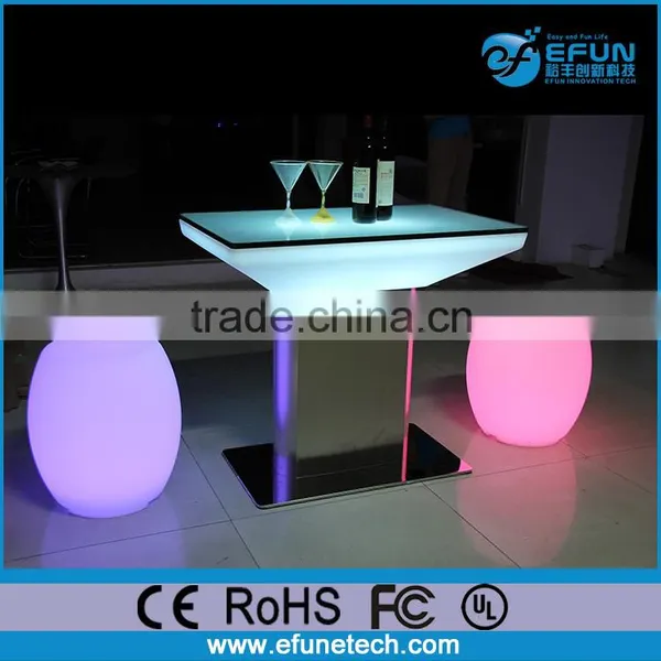 Glowing Led Bar Furniture Rgb Color Led Illuminated Bar Table With Stool photo-2
