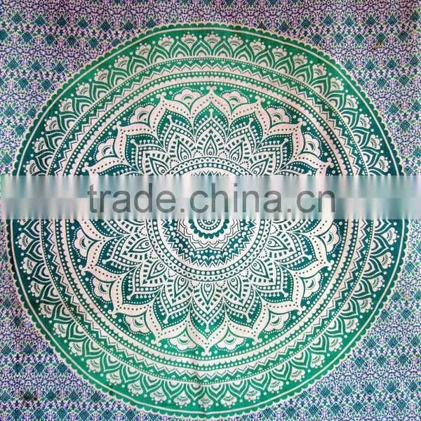 Hippie Indian Mandala Tapestry Wall Hanging Wholesale Cotton Blue Mandala Wall Decor Queen Size Tapestries Bedspread Supplier photo-3