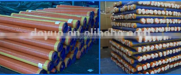 Best Quality Mesh Sheet Plastic Hdpe Tarp Roll , Orange Blue Polyethylene Tarpaulin Roll photo-2