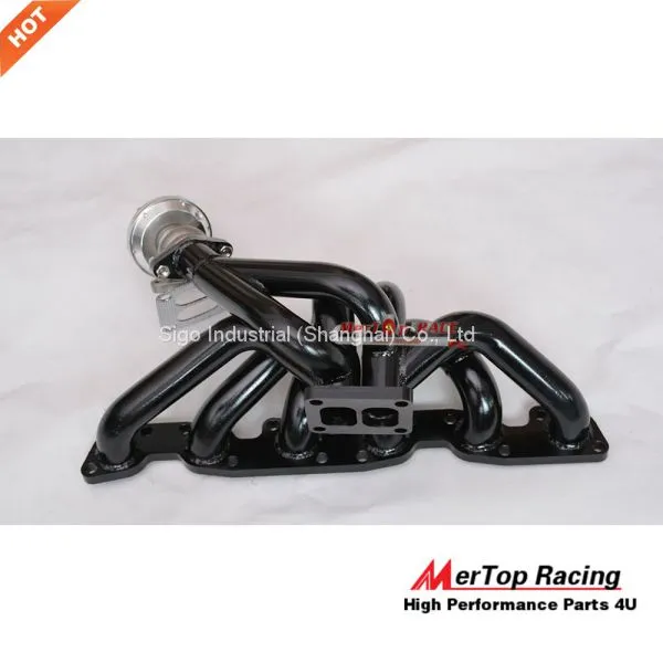 MERTOP 3mm Thick Black Coated Niss** Skyline GTR R32 R33 R34 RB26DET RB26 T4 TWIN TOP MOUNT Manifold +38mm Wastegate photo-2