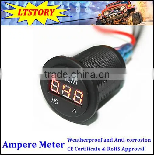 DC Waterproof Round Digital Only Current Ammeter Socket