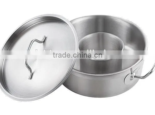 Two Handle Stainless Steel Child-Mother Relation Pots and Pans With Lid photo-3