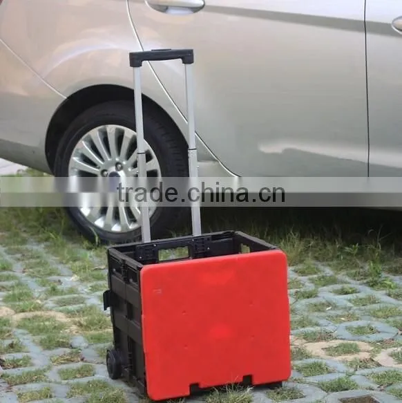Plastic Folding Shopping Carts With Wheels for Seniors Shopping Trolley photo-2