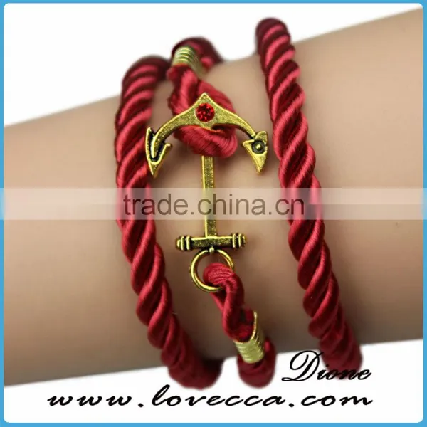 Cheap Handmade Customized Mens Anchor Bracelet, Nautical Rope Bracelet photo-5