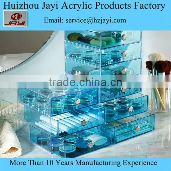 Plastic Cosmetic Stroage Boxes Clear Crystal Cube Makeup Boxes 2016 New Acrylic Large Makeup Organizer Wholesale JYSB-16506 photo-6