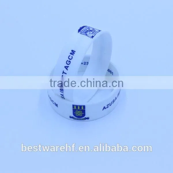 Silk Printed Cancer Awareness 3/4 Inch Silicone Bracelet photo-2