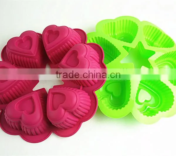 11052 Six Holes Heart Shaped Cake Mould Silicone Mould photo-5