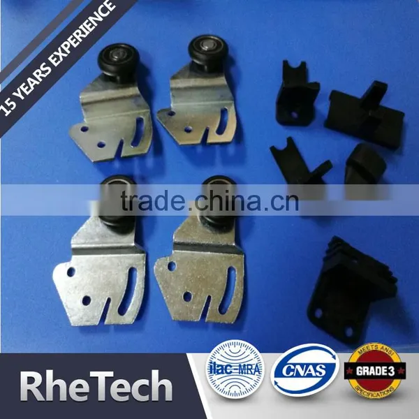 Zinc Alloy 25 mm Diameter Kitchen Sliding Cabinet Plastic Box Roller Track Black Wheels photo-2