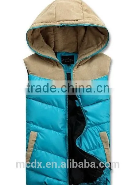 Winter Men's Down Vest Warm Hooded Vest Casual Cotton-padded Jacket Slim Coat photo-2