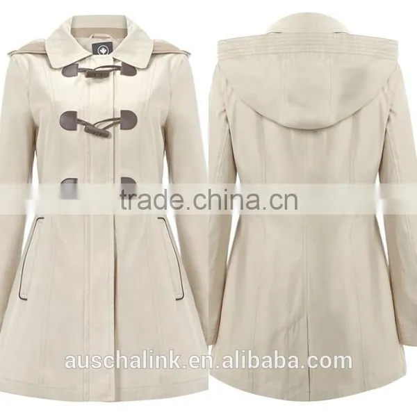 Best Selling Ladies Korean Cotton Hooded Toggle Jacket Wholesale photo-6