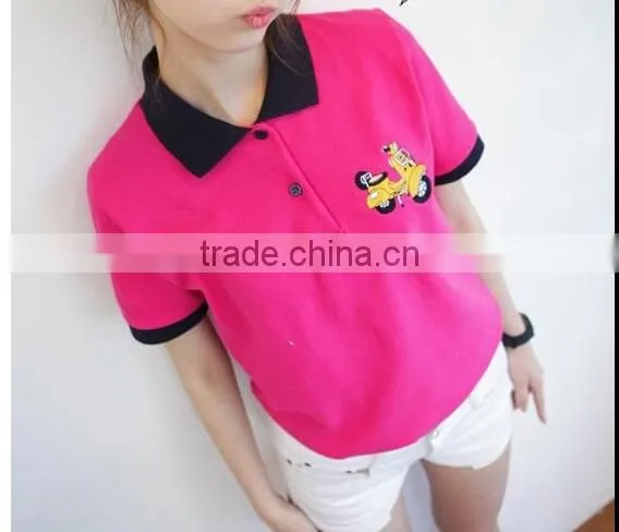 Women Polo t Shirt, Short Sleeve, 100% Cotton photo-3