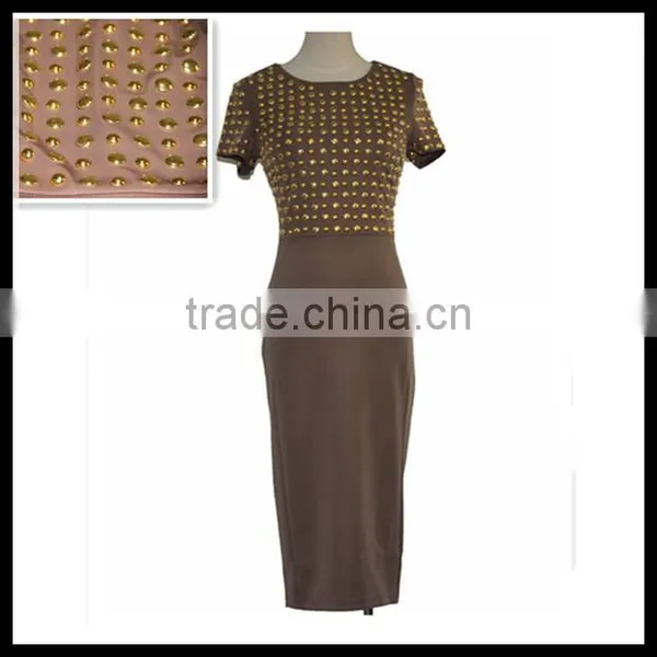 Guangzhou Women Clothes Manufacturer Beaded Nice Design Casual Dress