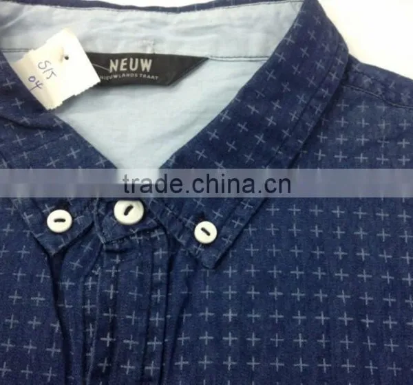 Printed Denim Shirt With With Bleach Washed photo-2