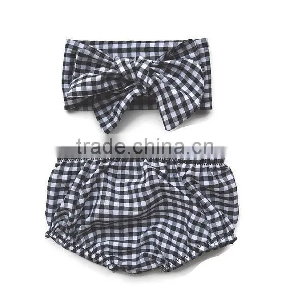Red Seersucker Bloomer With Headband 2 Pieces Set for New Born Baby photo-5