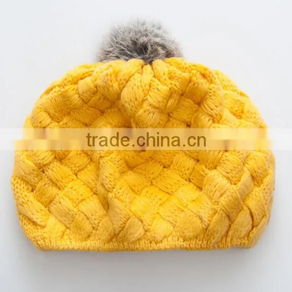 F40866A Crochet Kids Hat Fashion Winter Kids Hats Caps Beanie Hats With Topball photo-3